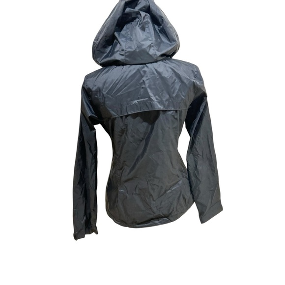 Columbia Black hooded rain nylon windbreaker zip up Jacket zip pockets small - Picture 6 of 9